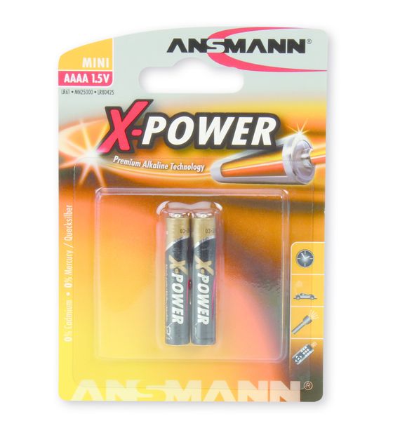 Ansmann X-Power Batterie AAAA Alkali 1,5 V 2 Stück f&uuml;r 2,99 Euro