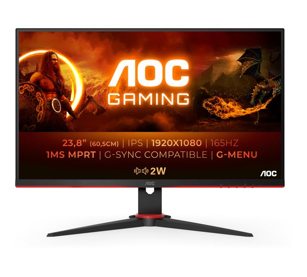 AOC 24G2SPU Full HD Monitor 60,5 cm (23.8 Zoll) 16:9 4 ms 300 cd/m²  (Schwarz/Rot) f&uuml;r 201,00 Euro
