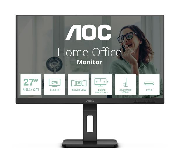 AOC Q27P3CV Quad HD Monitor 68,6 cm (27 Zoll) 16:9 4 ms 350 cd/m²  (Schwarz) f&uuml;r 270,99 Euro