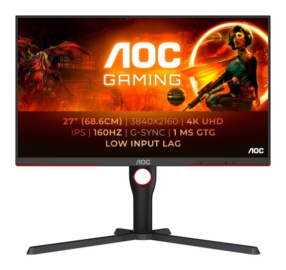 AOC U27G3X 4K Ultra HD Monitor 68,6 cm (27 Zoll) 16:9 1 ms  (Schwarz/Rot) f&uuml;r 497,00 Euro