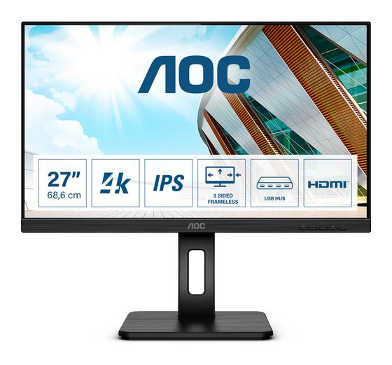 AOC U27P2 4K Ultra HD Monitor 68,6 cm (27 Zoll) 16:9 4 ms 350 cd/m²  (Schwarz) f&uuml;r 346,00 Euro