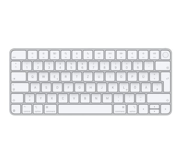 Apple Magic Keyboard mit Touch ID Universal Tastatur USB + Bluetooth  (Silber, Weiß) f&uuml;r 158,66 Euro