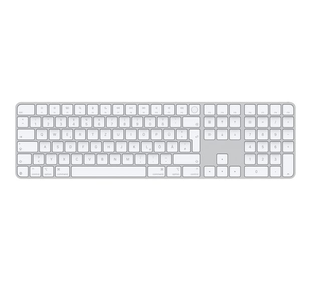 Apple Magic Keyboard Touch ID Ziffernblock Universal Tastatur QWERTZ USB + Bluetooth  (Weiß) f&uuml;r 189,00 Euro