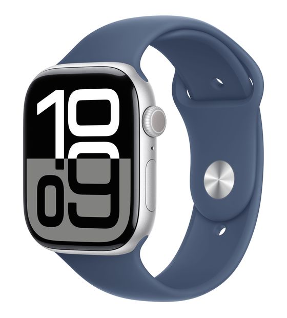 Apple Watch Series 10 Digital 46 mm M/L Smartwatch Rechteckig IP6X 36 h 326 ppi 4G  (Silber) f&uuml;r 532,00 Euro