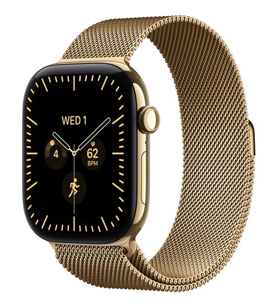 Apple Watch Series 12 46 mm M/L Smartwatch Rechteckig IP6X 24 h 326 ppi 5G  (Gold) f&uuml;r 899,00 Euro