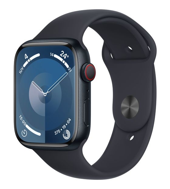 Apple Watch Series 9 Digital 45 mm M/L Smartwatch Rechteckig IP6X 36 h 4G  (Schwarz) f&uuml;r 356,00 Euro