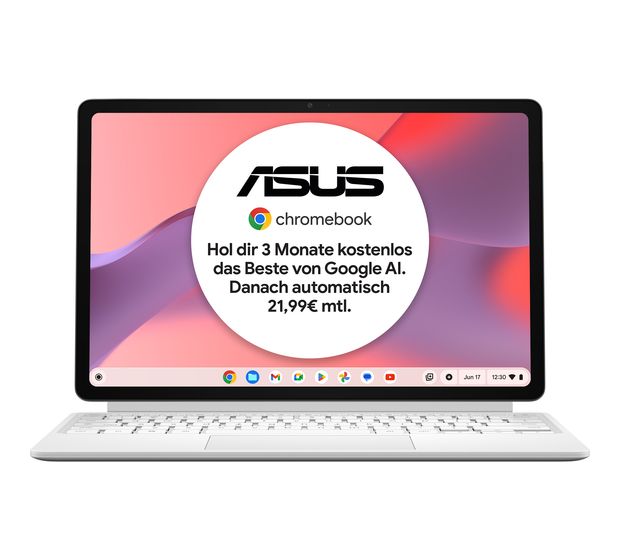 Asus Chromebook CM3206DM4A-TR0076 WUXGA Notebook 30,7 cm (12.1 Zoll) 1600 x 2560 Pixel 8 GB Ram 128 GB eMMC ChromeOS MediaTek Kompanio max. 2,6 GHz  (Titan) f&uuml;r 499,00 Euro