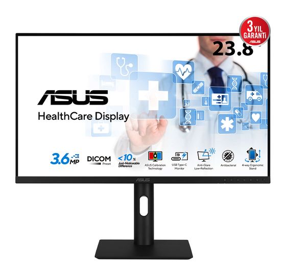 Asus Health Care HA2441A Quad HD Monitor 60,5 cm (23.8 Zoll) 16:9 5 ms 300 cd/m²  (Schwarz) f&uuml;r 663,00 Euro