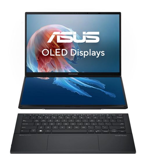 Asus Zenbook Duo UX8406CA-QL331W WUXGA Notebook 35,6 cm (14 Zoll) 1920 x 1200 Pixel 1 TB SSD Windows 11 Home Intel Core Ultra 9 max. 5,4 GHz  (Grau) f&uuml;r 1.799,00 Euro