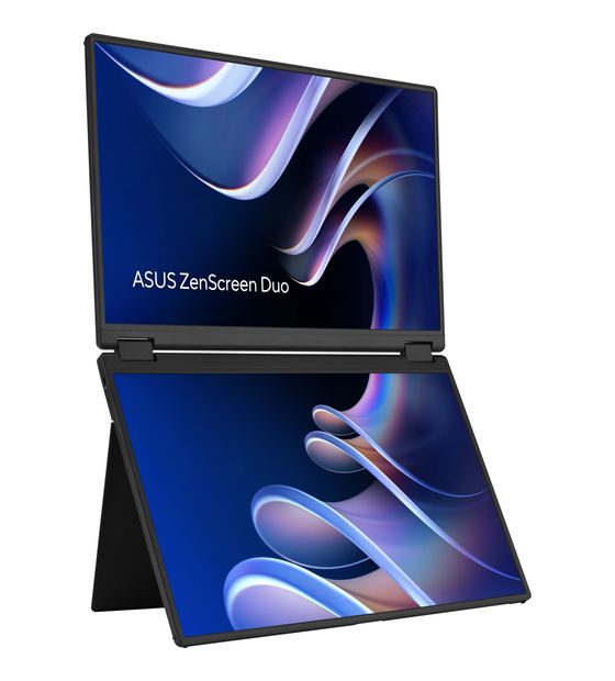 Asus ZenScreen Duo MB14FCD WUXGA Monitor 35,6 cm (14 Zoll) 16:10 5 ms  (Schwarz) f&uuml;r 418,00 Euro
