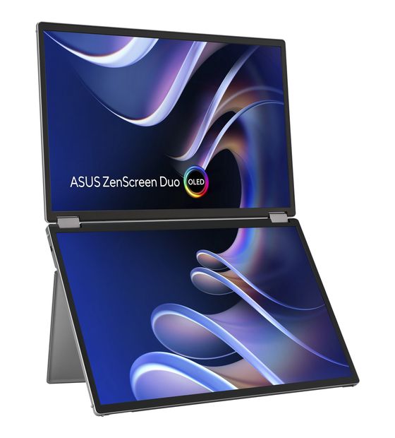 Asus ZenScreen Duo OLED MQ149CD WUXGA Monitor 35,6 cm (14 Zoll) 16:10 1 ms 400 cd/m²  (Silber) f&uuml;r 711,00 Euro