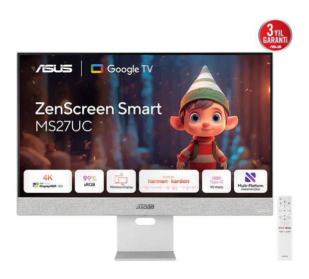 Asus ZenScreen Smart MS27UC 4K Ultra HD Monitor 68,6 cm (27 Zoll) 16:9 5 ms 350 cd/m²  (Grau) f&uuml;r 509,00 Euro