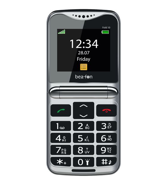 Beafon Fold  10 2G Smartphone 5,59 cm (2.2 Zoll) Single SIM  (Schwarz, Silber) f&uuml;r 69,95 Euro
