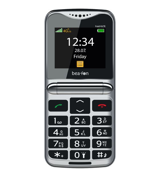 Beafon Fold 10 4G Smartphone 5,59 cm (2.2 Zoll) Single SIM  (Schwarz, Silber) f&uuml;r 69,95 Euro