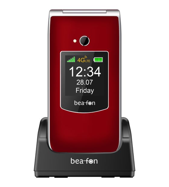Beafon SL605 4G Smartphone 6,1 cm (2.4 Zoll 1,3 MP Single SIM  (Schwarz, Rot) f&uuml;r 69,95 Euro