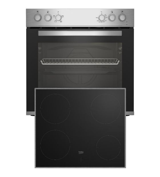 Beko BBUC12020X Herdset 74 l AutoClean SteamShine mit 60 cm Glaskeramik Kochfeld f&uuml;r 392,00 Euro