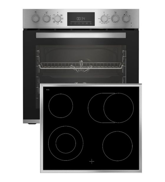 Beko BBUM12322X Herdset groß mit 60 cm Glaskeramik Kochfeld f&uuml;r 485,00 Euro