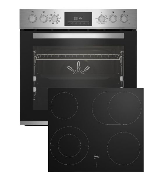 Beko BBUM12328X Herdset groß mit 60 cm Glaskeramik Kochfeld f&uuml;r 446,00 Euro