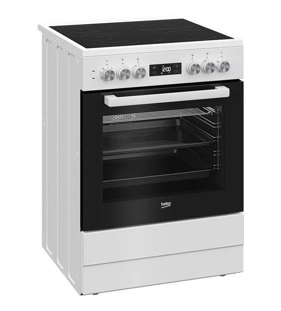 Beko FSM67320GWS Freistehender Herd Elektro groß AutoClean mit Glaskeramik Kochfeld f&uuml;r 564,00 Euro