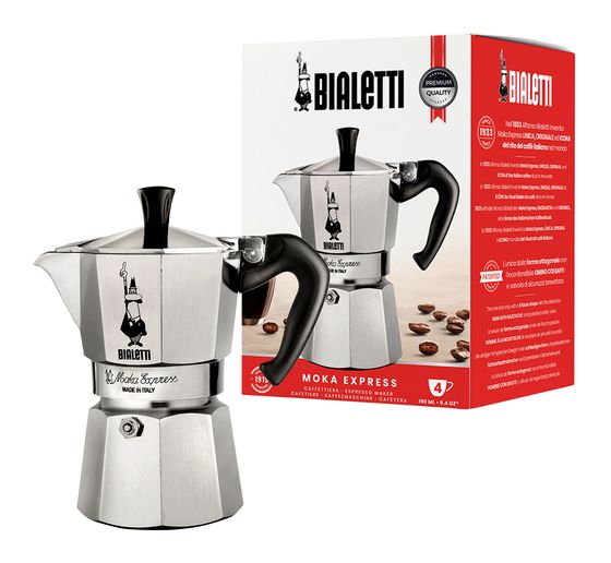 Bialetti Moka Express Espressokocher 4 Tassen Filterkaffeemaschine  (Aluminium) f&uuml;r 29,99 Euro