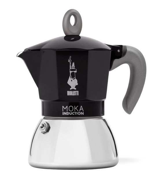 Bialetti Moka Induktion Espressokocher 6 Tassen Filterkaffeemaschine  (Schwarz, Silber) f&uuml;r 55,99 Euro