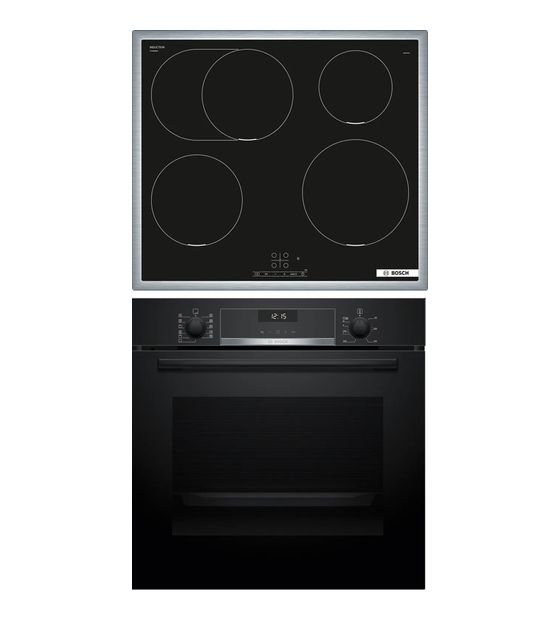 Bosch HBD635CS65 (HBG537BB4 + PIF645BB5E) Herdset groß AutoClean Ecoclean mit 60 cm Induktions Kochfeld f&uuml;r 929,00 Euro