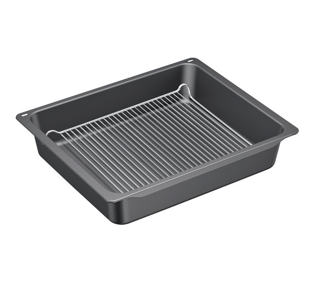 Bosch HEZ633070 Profi-Pfanne Profipfanne mit Rost - 81 x 455 x 375 mm - Pyrolyse geeignet, spülmaschinengeeignet f&uuml;r 50,49 Euro