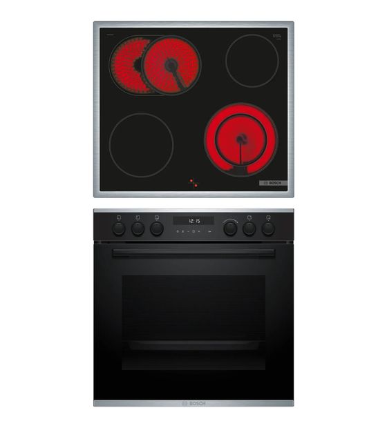 Bosch HND671FH62 (HEG278BB3 + NKN64RGA2E) Herdset groß AutoClean mit 60 cm Glaskeramik Kochfeld f&uuml;r 891,00 Euro