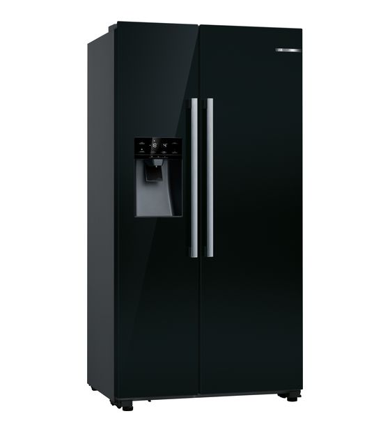 Bosch Serie 6 KAD93ABEP Side-by-Side Kühl-/ Gefrierkombination 371 l / 191 l 323 kWh NoFrost 1787 mm x 908 mm  (Schwarz) f&uuml;r 1.652,00 Euro