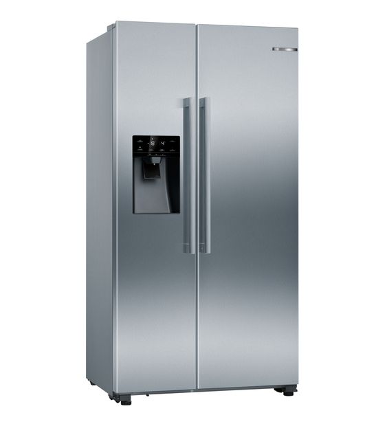 Bosch Serie 6 KAD93AIDP Side-by-Side Kühl-/ Gefrierkombination 371 l / 191 l 258 kWh NoFrost 1787 mm x 908 mm  (Edelstahl) f&uuml;r 2.106,00 Euro