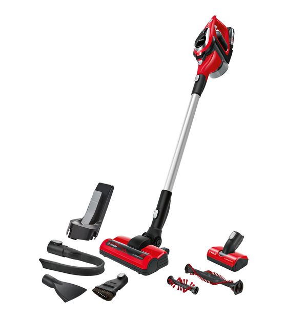 Bosch Serie 8 BBS81PETM Bundle (Schnellladegerät + Wechselakku) Handstaubsauger Beutellos bis 40 min Laufzeit 18 V Hygienefilter  (Rot) f&uuml;r 1.080,00 Euro