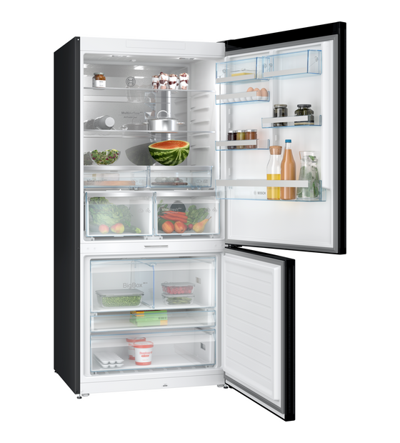 Bosch Serie 8 MKK87GNXBA (KGP86AXB0N + KSZGGM00) 419 l / 202 l Kühl-Gefrierkombi freistehend NoFrost 172 kWh Jahr  (Schwarz, Edelstahl) f&uuml;r 1.539,00 Euro