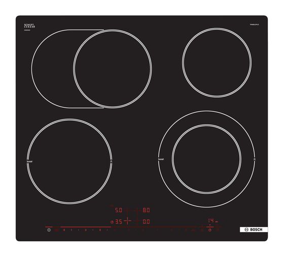 Bosch Serie 8 PKN601DP1D autarkes 60cm Glaskeramik Kochfeld/Herdplatte 4 Zone(n) f&uuml;r 435,00 Euro
