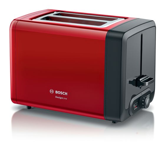 Bosch TAT4P424DE DesignLine Toaster 970 W 2 Scheibe(n)  (Schwarz, Rot) f&uuml;r 51,99 Euro