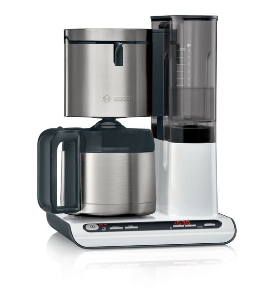 Bosch TKA8A681 Styline 8 Tassen Thermo Filterkaffeemaschine 1,1 l  (Edelstahl, Weiß) f&uuml;r 95,49 Euro