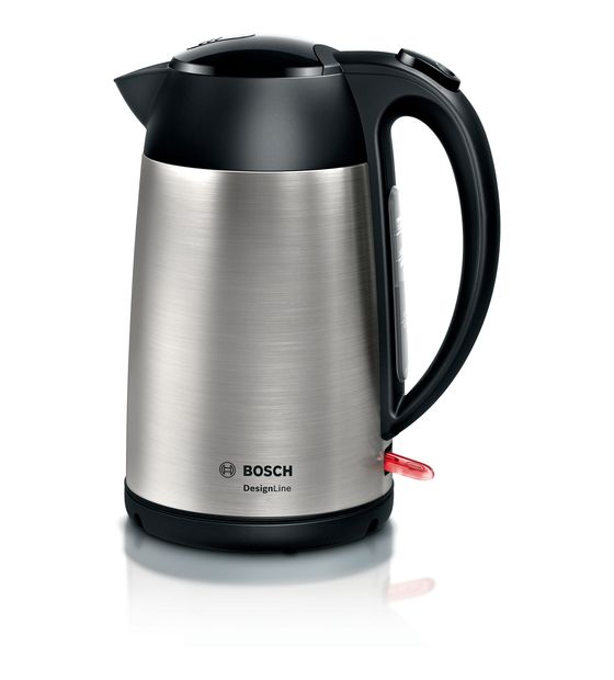 Bosch TWK3P420 DesignLine 1,7 l Wasserkocher 2400 W  (Schwarz, Edelstahl) f&uuml;r 38,49 Euro