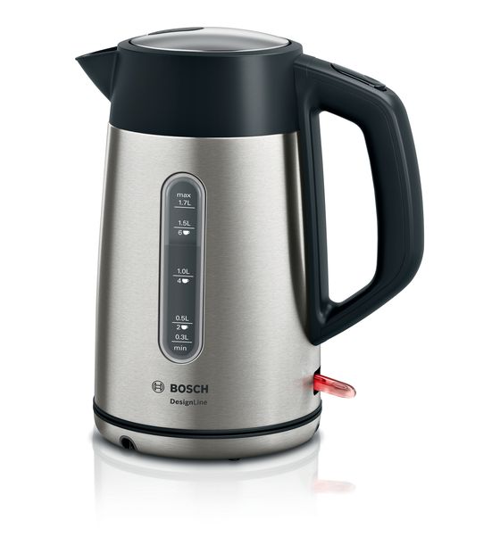 Bosch TWK4P440 DesignLine 1,7 l Wasserkocher 2400 W  (Schwarz, Edelstahl) f&uuml;r 43,49 Euro