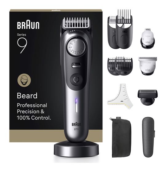 Braun BT9560 Series 9 Haarschneider Batterie 3 Aufsteckkämme  (Schwarz/Grau) f&uuml;r 129,99 Euro