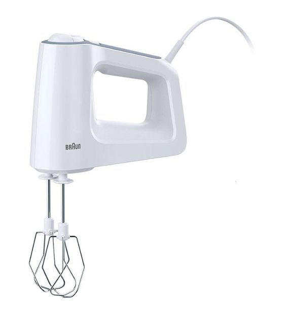 Braun HM3135WH MultiMix 3 Handmixer 500 W 5 Stufen  (Grau, Weiß) f&uuml;r 59,99 Euro