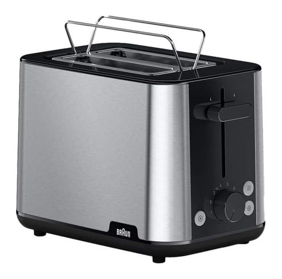 Braun HT1510 PurShine Toaster 900 W 2 Scheibe(n) 8 Stufen  (Schwarz, Edelstahl) f&uuml;r 39,99 Euro