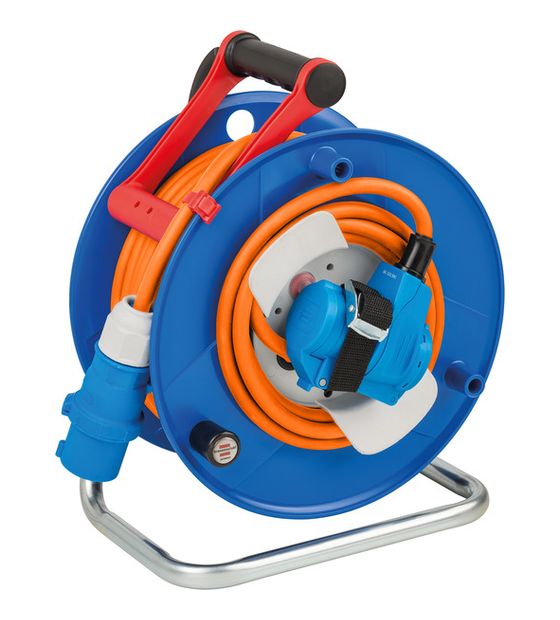 Brennenstuhl Garant Camping-Kabeltrommel mit 25m CEE-Winkelkupplung inklusive Schutzkontakt-Kombisteckdose f&uuml;r 133,99 Euro