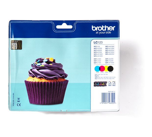 Brother LC-123VALBP originale Druckerpatronen Schwarz, Cyan, Magenta, Gelb 600 Seiten f&uuml;r 71,49 Euro