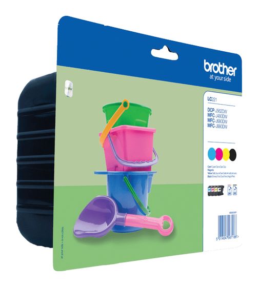 Brother LC-221VALBP originale Druckerpatronen Schwarz, Cyan, Magenta, Gelb 260 Seiten f&uuml;r 46,49 Euro