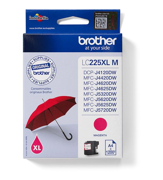 Brother LC-225XLM originale Druckerpatronen Magenta f&uuml;r 22,99 Euro
