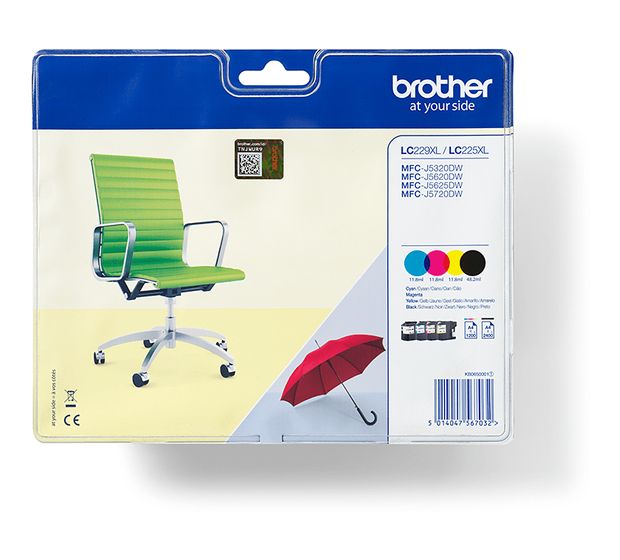 Brother LC-229XLVALBP originale Druckerpatronen Schwarz, Cyan, Magenta, Gelb 2400 Seiten f&uuml;r 91,49 Euro