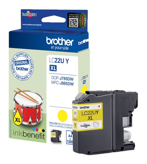 Brother LC-22UY originale Druckerpatronen Gelb f&uuml;r 16,99 Euro