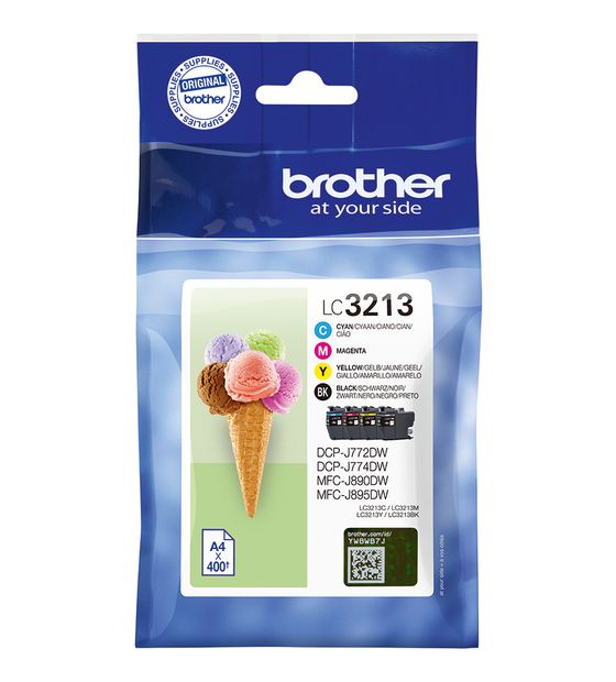 Brother LC-3213VALDR originale Druckerpatronen Schwarz, Cyan, Magenta, Gelb 400 Seiten f&uuml;r 55,49 Euro