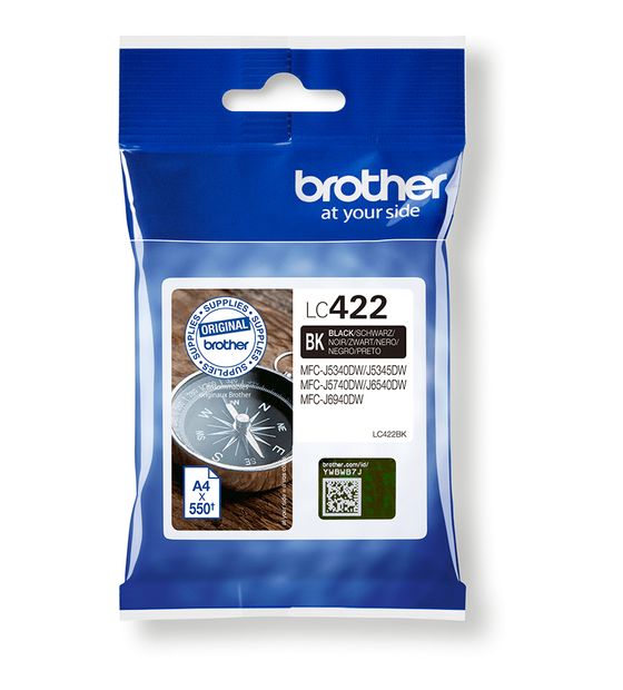 Brother LC-422BK originale Druckerpatronen Schwarz 550 Seiten f&uuml;r 29,69 Euro