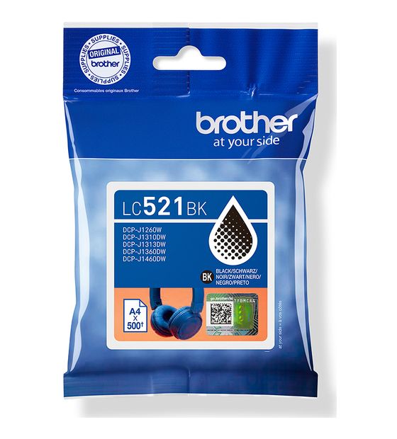 Brother LC-521BK originale Druckerpatronen Schwarz 500 Seiten f&uuml;r 24,49 Euro