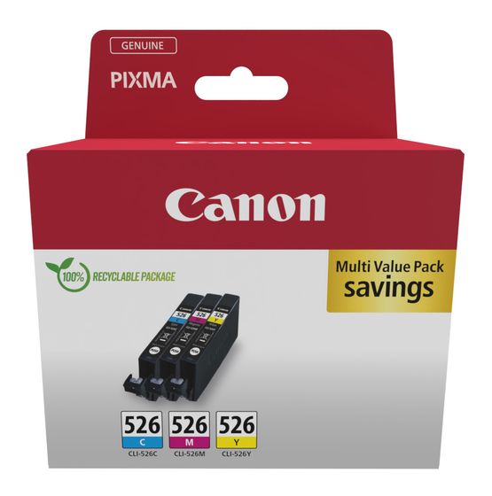 Canon CLI-526 C/M/Y Multipack originale Druckerpatronen Cyan, Magenta, Gelb f&uuml;r 47,99 Euro